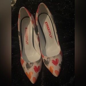 STREETFLY Heart Shaped Pattern Women's Heels